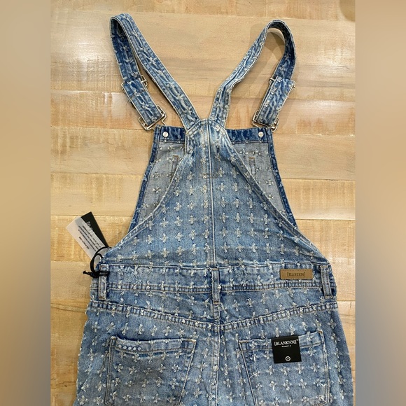 Blank NYC Bloomingdales distress jean shorts overalls short limited - Picture 15 of 16